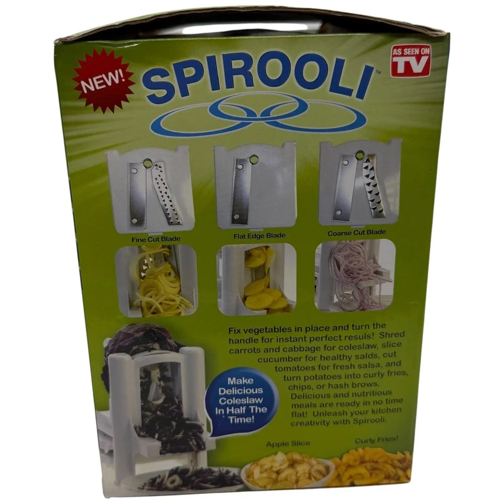 Spirooli Vegetable‎ Slicer Spiralizer 3 Blades White As Seen On TV 2013 Open Box